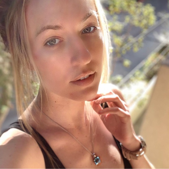 Blue Topaz Pendant Necklace With 10” Silver Plated Chain - Picture 2 of 5